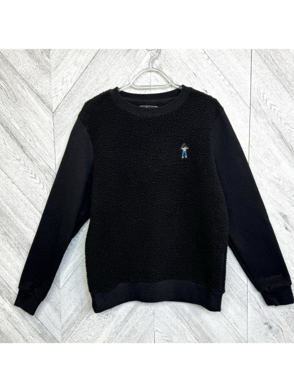 Eastside Golf Core Fleece Crew Sherpa Sweatshirt Pullover Black Mens Small